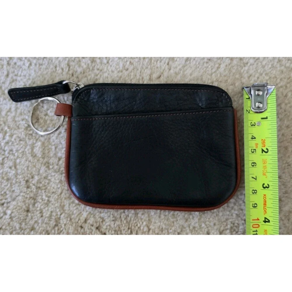 Osgoode Marley Two Tone Leather Coin Pouch Key Chain Wallet Pouch